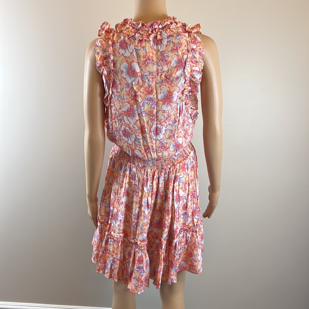 Poupette St. Barth Triny Smocked Floral Mini Dress with Tassel Ties - Picture 10 of 11